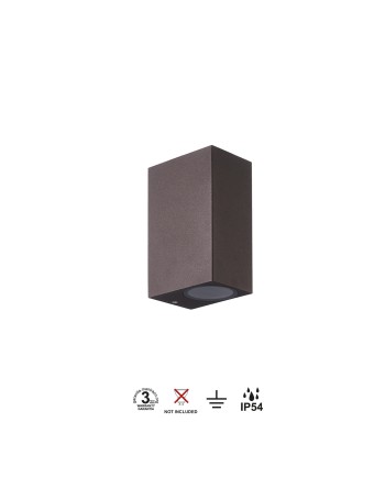 KANDANCHU * APLIQUE EXTERIOR CUAD. 2L*GU10 CORTEN